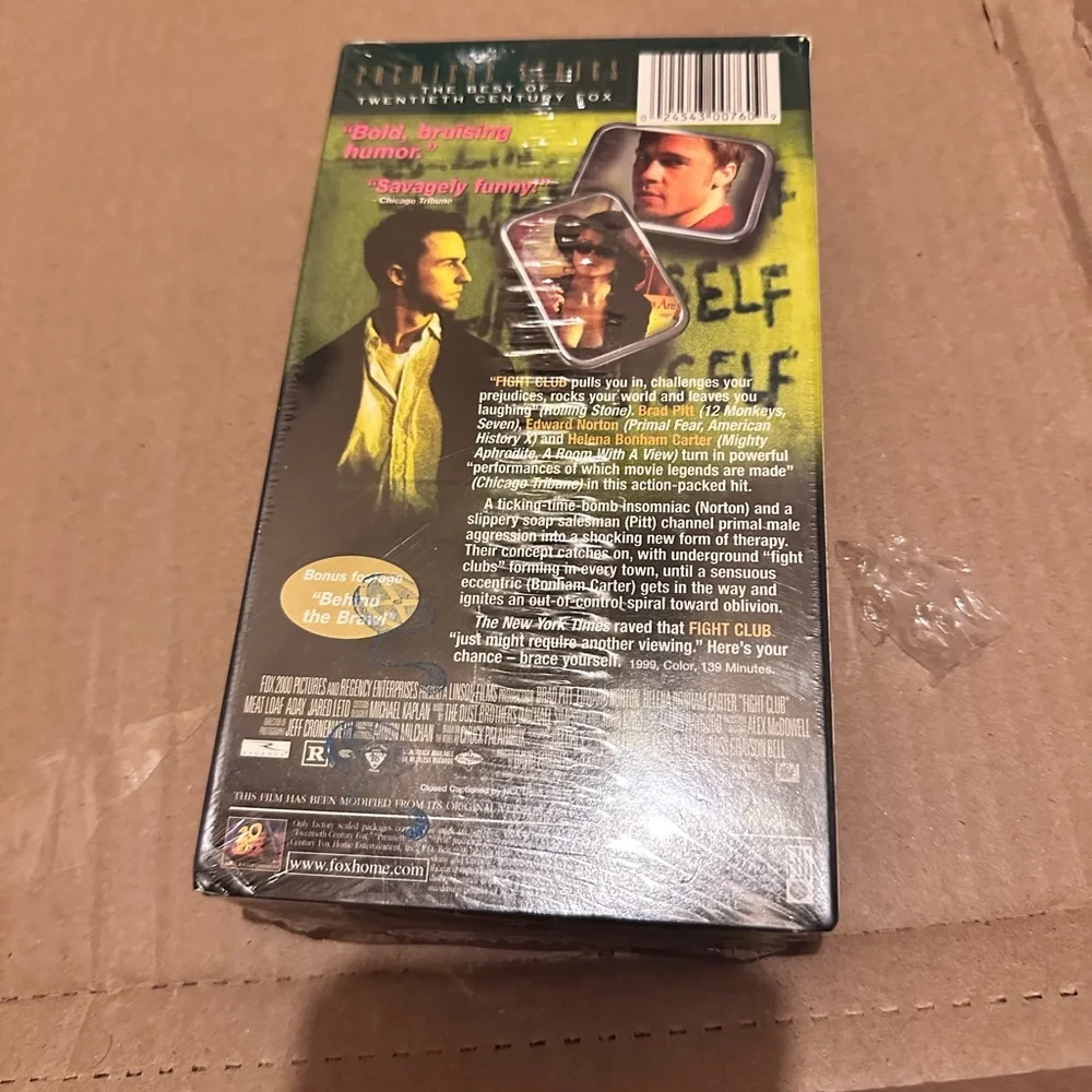 Fight Club - VHS - Factory Sealed - w/Watermarks